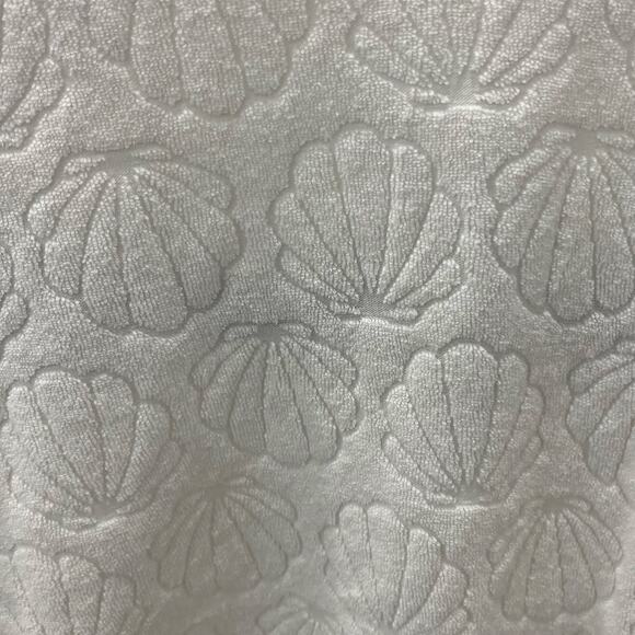 Sandy Beach Women's MD Seashell Pattern Terry Cloth Cropped Pullover Top - Picture 2 of 4